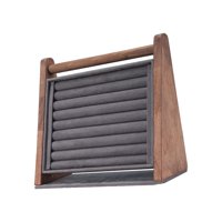 Magideal - Soporte Para Anillos, Soporte De Almacenamiento Para Aretes Y Aretes Tipo Botón, Organizador De Joyas, Bandeja De Presentación Para Anillos, Collares, Gris