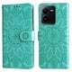 thumbnail image 1 of Funda tipo cartera FOXDOCK para Vivo V25E 4G , diseño girasol en relieve, cuero PU, cierre magnético, soporte y tarjetero, 1 of 5