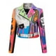 thumbnail image 1 of Chaqueta Eco Cuero Para Mujer Colorido Con Tachuelas Estilo Hip Hop, 1 of 2
