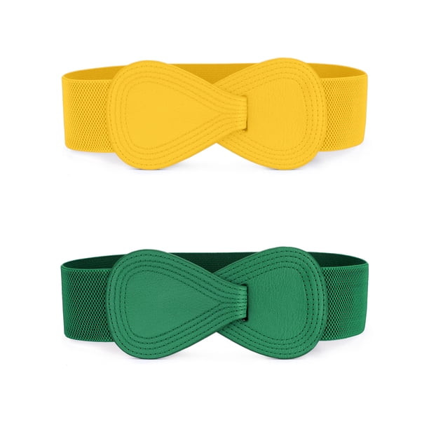 Cinturón elástico para cintura de mujer INSPIRE CHIC con hebilla de interbloqueo en forma de 8