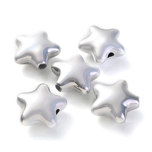 10pcs 20x21mm Big Size Star Spacer Beads Acrylic Five-Pointed Star Beads Charms Creative For DIY Bracelet Necklace Handmade Crafts Jewelry Making Supplies