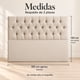 thumbnail image 4 of Respaldo Moderno Cama 2 Plaza Capitoné Lino Color Beige, 4 of 8