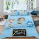 thumbnail image 2 of Zona de Tiza Conjunto de sábanas temático, trío de piezas, cómodo y amigable con la piel, diseño único, regalo de decoración para el hogar para familiares, amigos y fans,135cm *200cm, 2 of 6