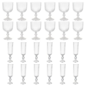 Set 24 Copas Talladas Lisa Allegra Vidrio Transparente