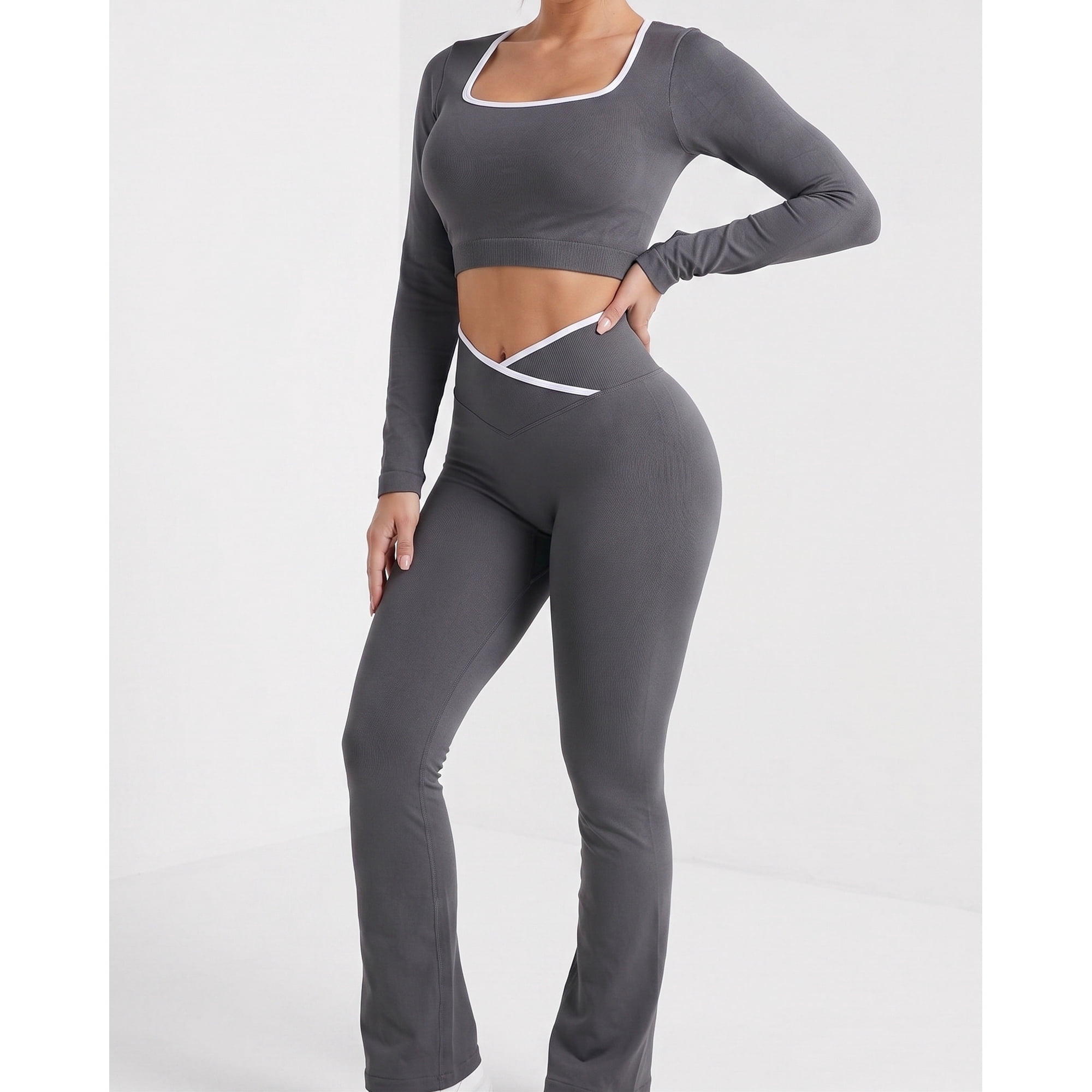 Flix Spa - Conjunto Yoga Mujer Flare Líneas Estilo Moderno - Yj320
