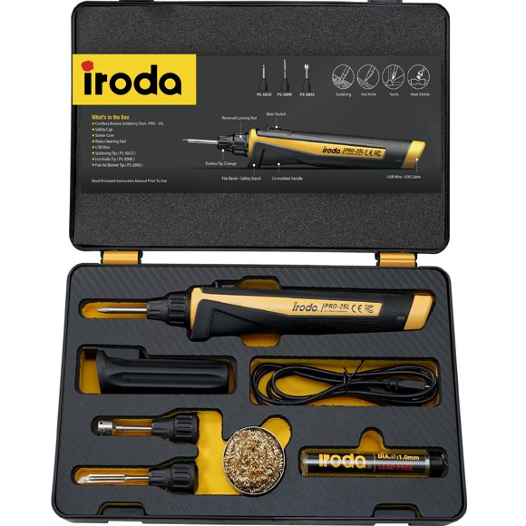 Soldador Iroda SolderPro 25LK inalámbrico de 30 W con luz LED