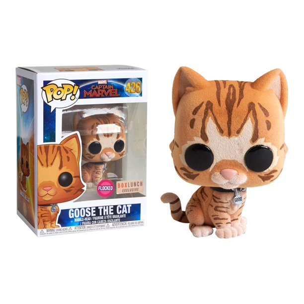 Figurita Funko Pop! Captain Marvel Goose – Edición Box Lunch con acabado aterciopelado