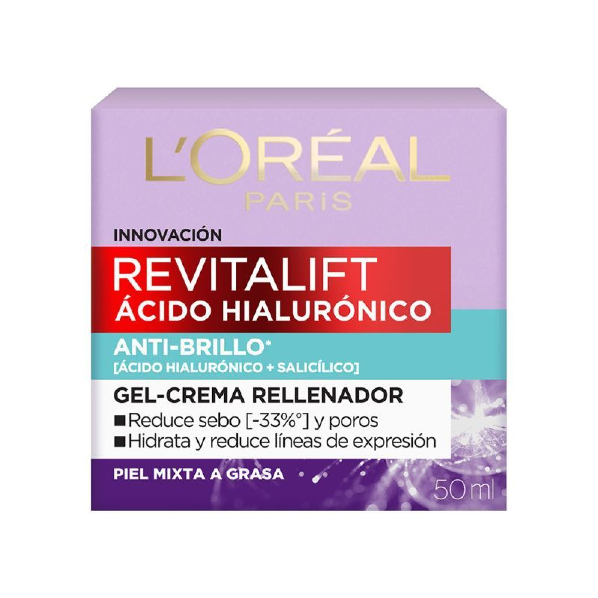 Crema L'oreal Paris Gel Oil Control Revitalift Ácido Hialurónico