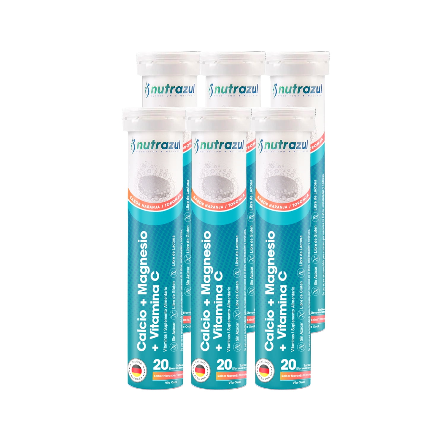 Nutrazul - Calcio +magnesio+ Vitamina C -pack 6