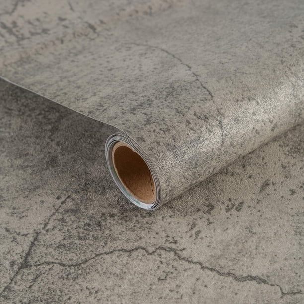 1pc Faux Thickened Retro Brown Cement Wallpaper, 39.4inch/1m, Self-Adhesive Contact Paper, Removable Peel And Stick Wallpaper For Refrigerator Speaker Dryer Cabinet Oven Appliance Furniture Home Decor