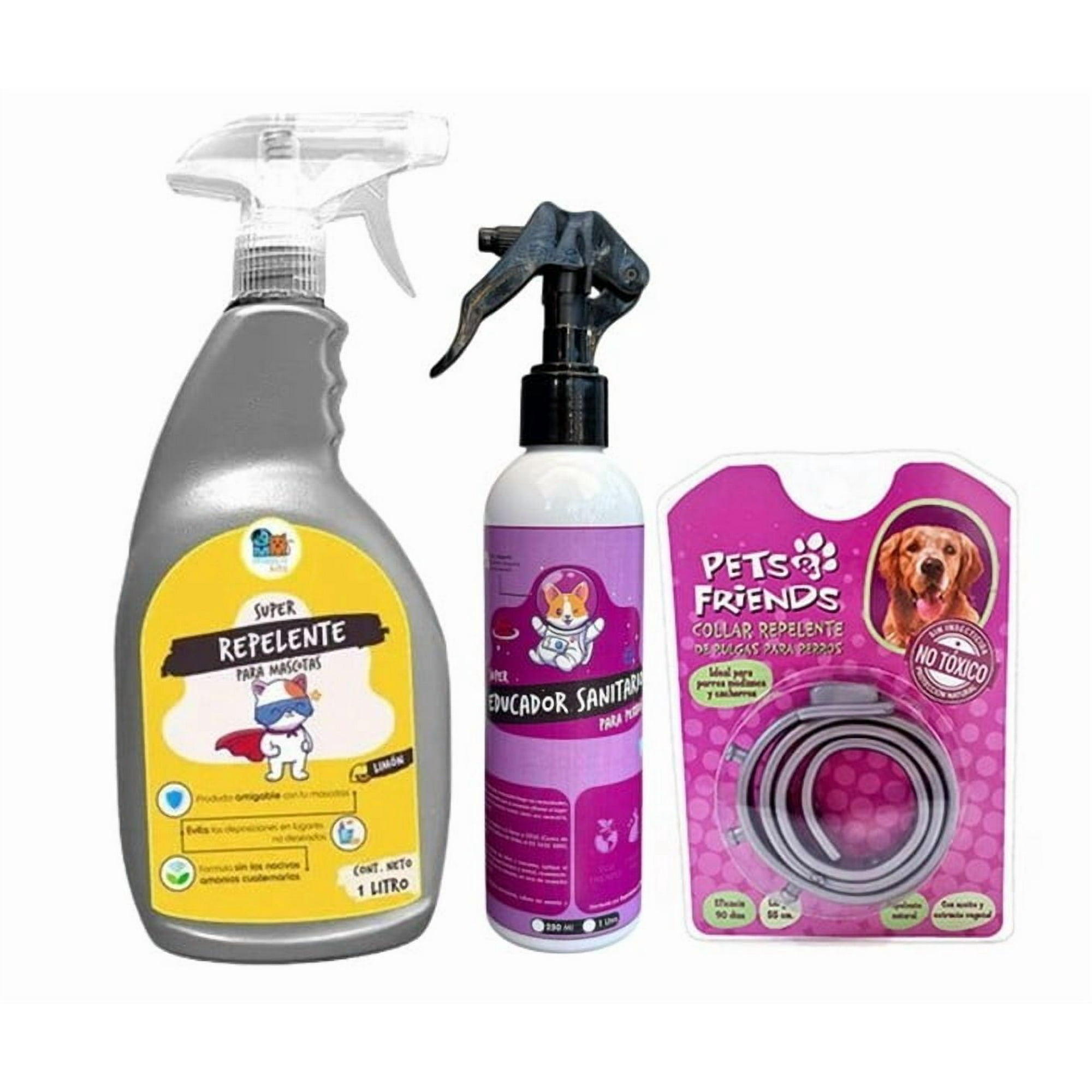 Mascokits - Kit Para Perro Collar Anti Pulgas + Repelente + Educador Sanitario