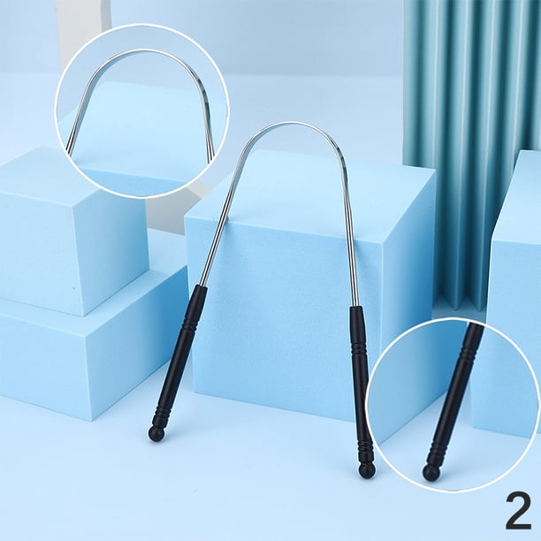1PC Tongue Scraper Cleaner Surgical Grade Pro Eliminate Bad Breath Stainless Steel Metal Tongue Brush Dental Kit For Adults