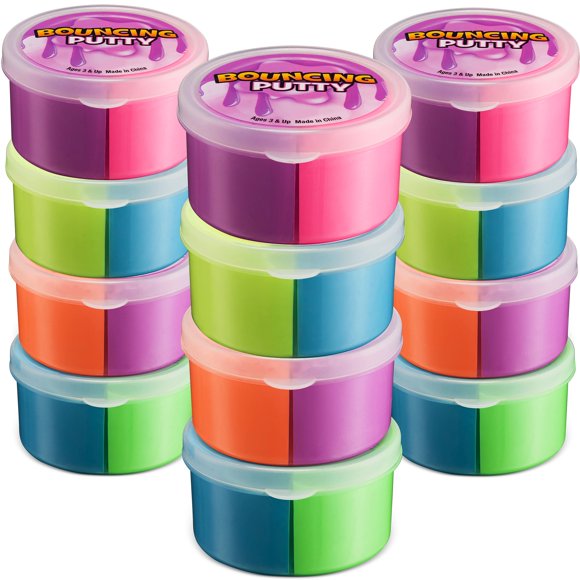 Bouncing Putty Bedwina Neon Bulk Pack de 12 para niños