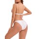 thumbnail image 3 of INSPIRE CHIC Sujetador triangular sin aros con tirantes finos y cierre frontal de satén para mujer y tanga ligera sin costuras, paquete de 2, talla L, blanco, 3 of 5