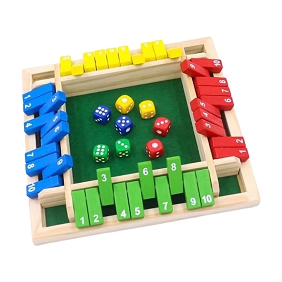 Cierra La Caja Con 8 Dados, Juego De Dados Navideños Para Beber De Mesa De Madera Hecho A Mano