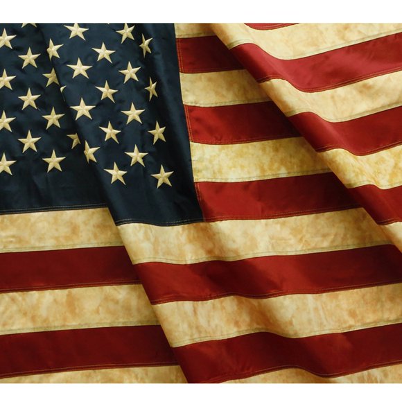 Bandera Anley, estilo vintage, teñida con té, de EE. UU., 90 x 150 cm, nailon
