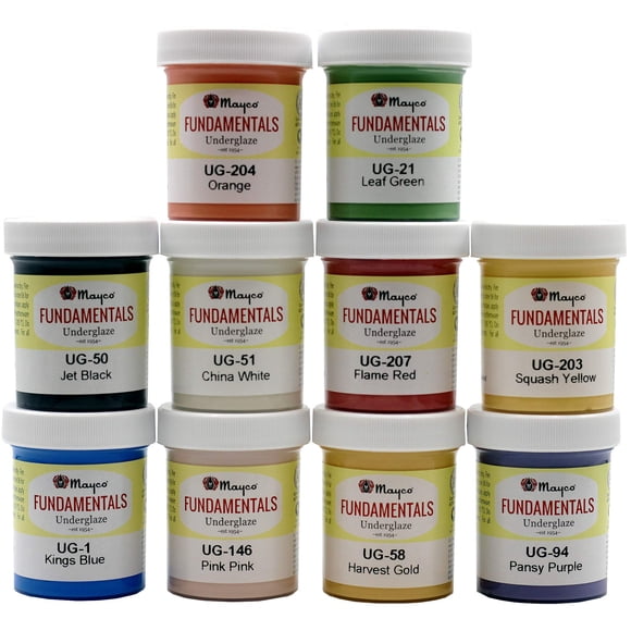 Set de pinturas cerámicas para subesmaltar Creative Hobbies, 10 colores, 60 ml