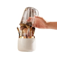 Xusx111 - Soportes De Cepillo De Dientes Para Baños, 7 Ranuras Giratorias Soportes De Cepillo De Dientes Eléctrico Con Tapa, Organizadores De Pasta De Dientes De Encimera (Blanco, 13 * 13 * 23.7Cm)