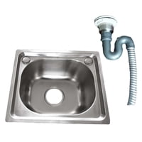 Bothyi - Fregadero De Cocina De Un Solo Recipiente De Acero Inoxidable Con Colador, Manguera, Lavabo, 42Cm X 37Cm