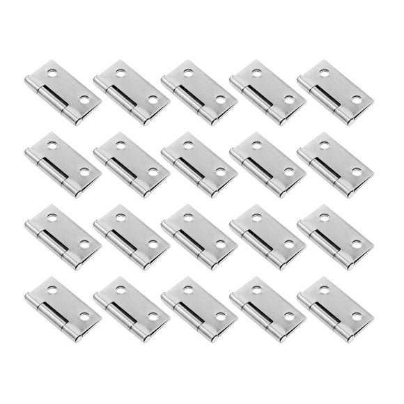 Bisagras para puerta Mcredy de acero inoxidable 3.8 x 3.1 cm, color plata, paquete de 20