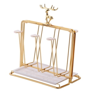 Bothyi - Elegante Soporte Para Estante De Secado De Tazas, Soporte De Exhibición Dorado Para Decoración De Tazas, Dorado