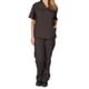 thumbnail image 1 of Uniforme de trabajo de enfermería con cuello en V y bolsillo de color sólido europeo y americano para mujer, 1 of 5