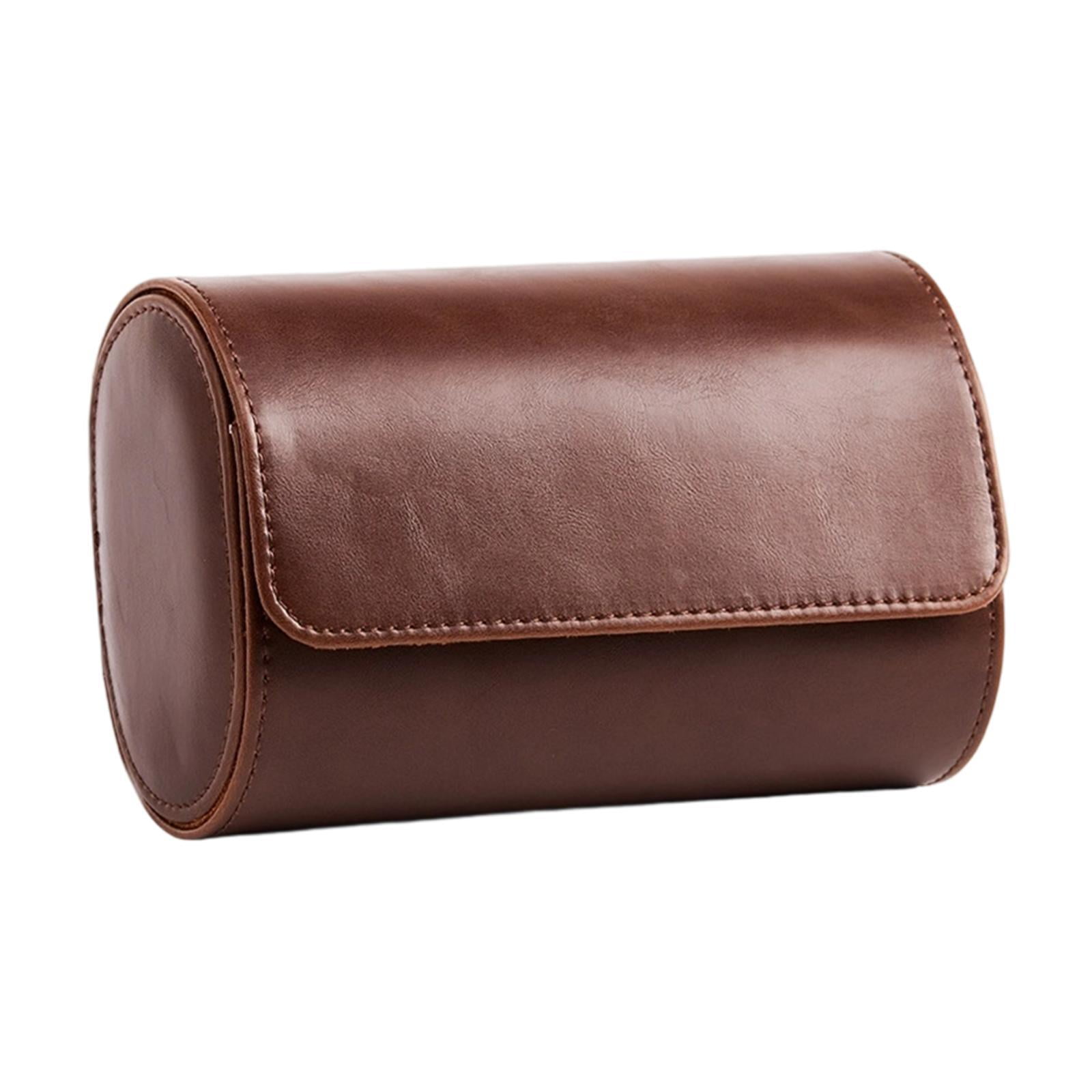 Magideal - Estuche Para Reloj, Caja Organizadora De Almacenamiento Y Exhibición De Relojes De Cuero Sintético Con Un Aspecto Vintage Único Y Diseño Portátil, Per Doble