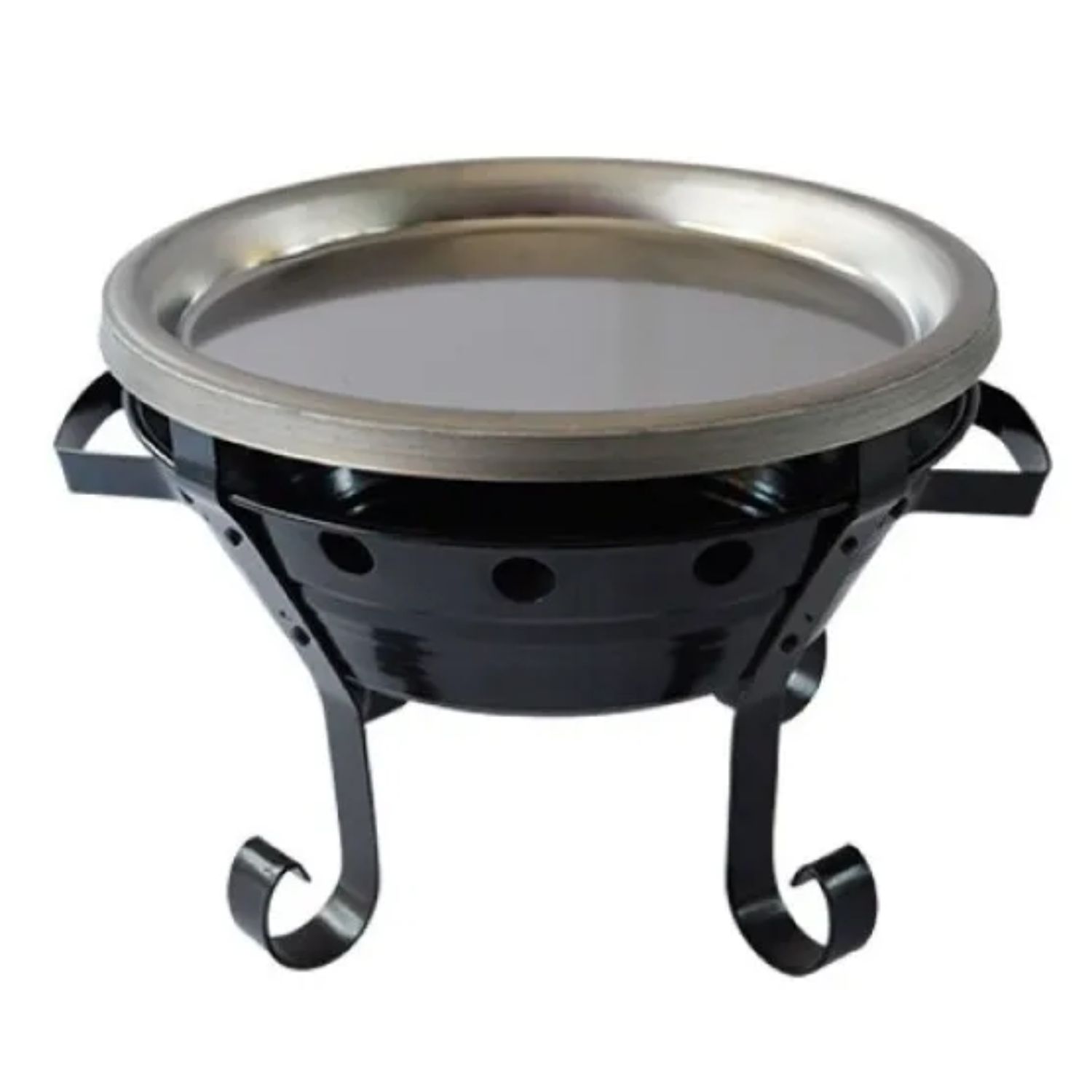 Importclick - Brasero Parrilla De Mesa Chapa Enlozada 26X20 Cm