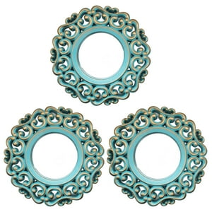 Fliperex - Set 3 Marcos De Espejos Estilo Arabe Decorativo Calipso Deco Celeste