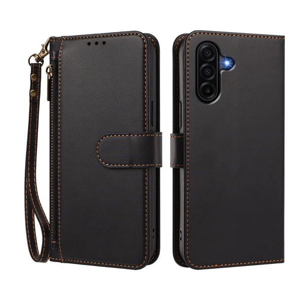 Funda Tipo Billetera para samsung galaxy A36/37 con Soporte y Bolsillo con Cierre Negro
