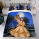 thumbnail image 4 of Bella, la Bella y la Bestia Conjunto de sábanas temático, trío de piezas, cómodo y amigable con la piel, diseño único, regalo de decoración para el hogar para familiares, amigos y fans,135cm *200cm, 4 of 6