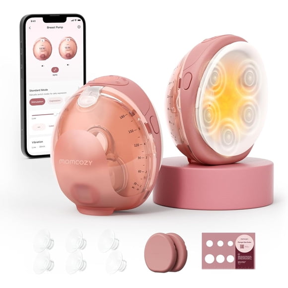 Extractor de leche portátil Momcozy Wellness 1 con calor y masaje