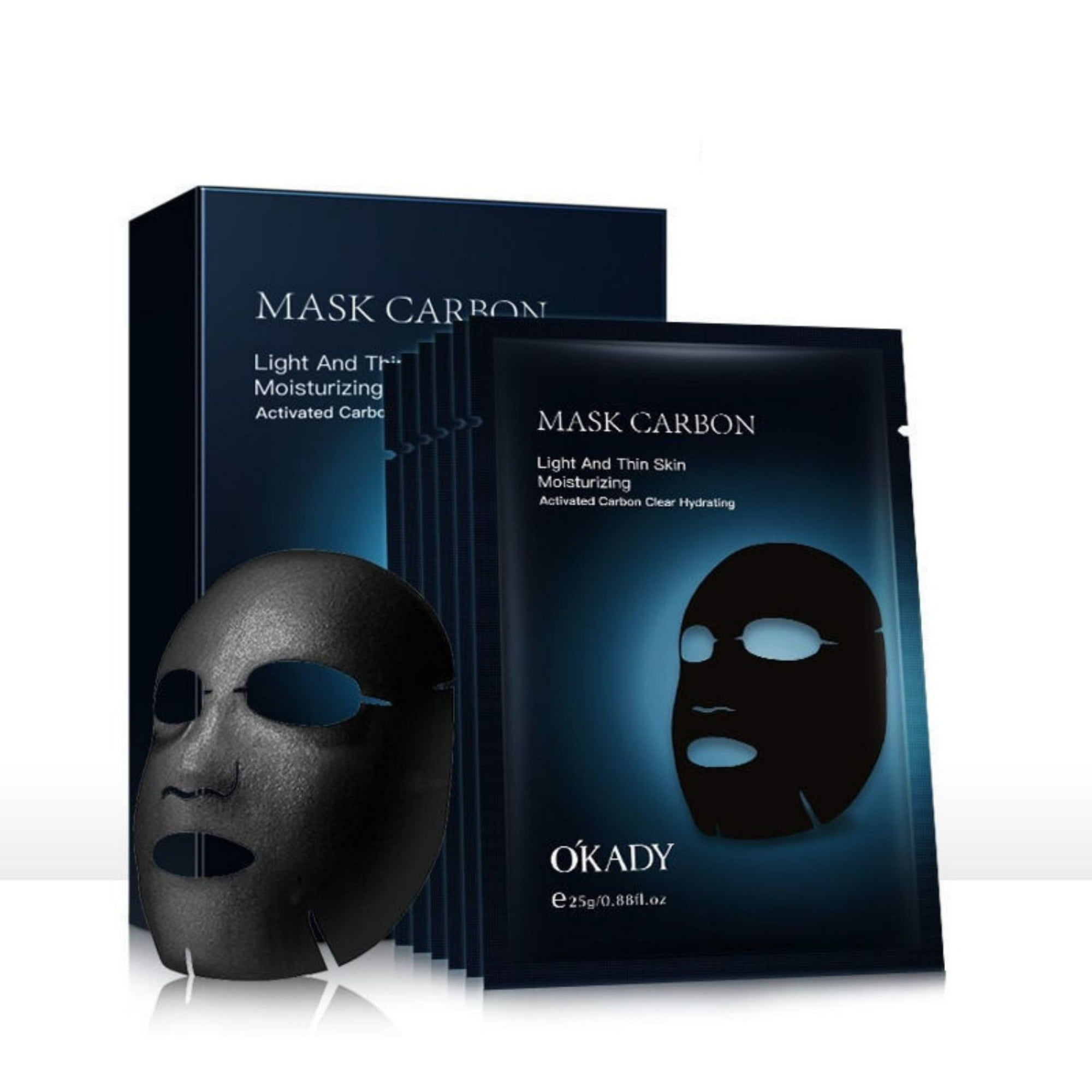 Genérico - Pack 10 Mascarillas Faciales Hidratante De Carbón Activado