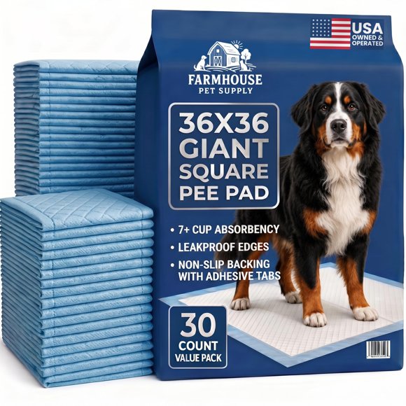Almohadillas para cachorros Farmhouse Pet Supply 91 × 91 cm, paquete de 30