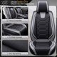 thumbnail image 5 of Fundas de Asiento OASIS AUTO Impermeables - Juego Completo en Diseño Deportivo Negro y Gris con Patrón de Panal, 5 of 9