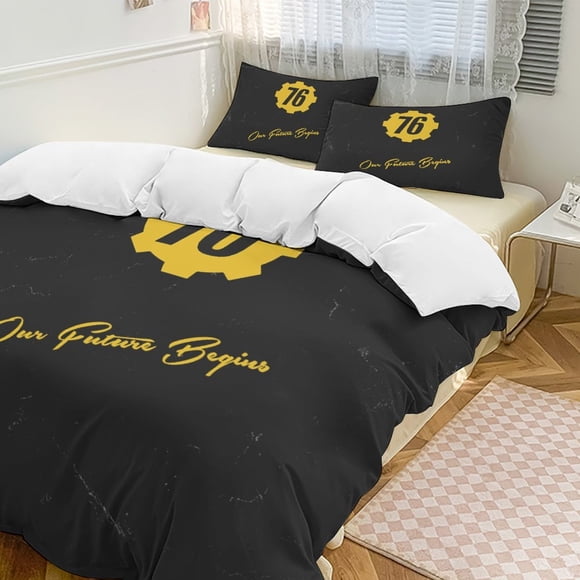 Our Future Begins Fallout 76 Comforter Set Soft 3 Pcs Twin Bedding Sets Thicken for All Season