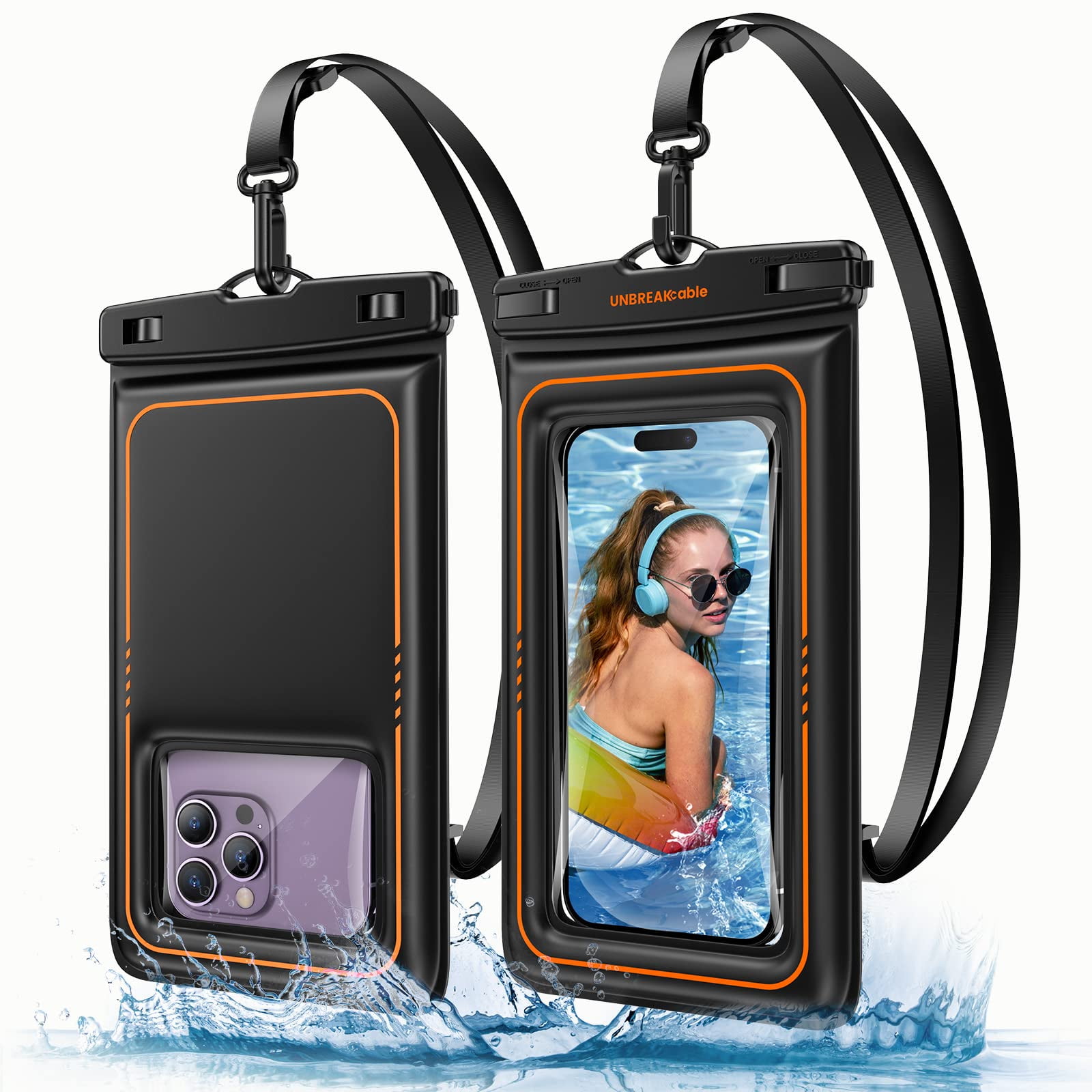 Funda Impermeable Para Teléfono Unbreakcable, Paquete De 2 Para Iphone Samsung