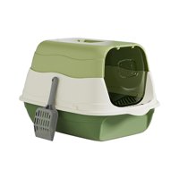 Magideal - Caja De Arena Para Gatos Con Capucha Y Tapa Orinal Para Gatitos Desmontable Fácil De Limpiar Antisalpicaduras Bandeja De Arena Duradera Para Gatos Con Verde