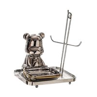 Bothyi - Bandeja De Almacenamiento De Osos, Organizador De Escritorio De Figuritas Creativas Para Escritorio, Fiesta, Dormitorio, Argent