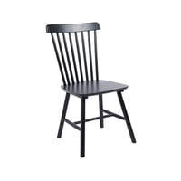 Habita2 Chile - Silla Windsor Madera Maciza De Alta Calidad Estructura Fuerte Barnizado Semi Matte - Negro