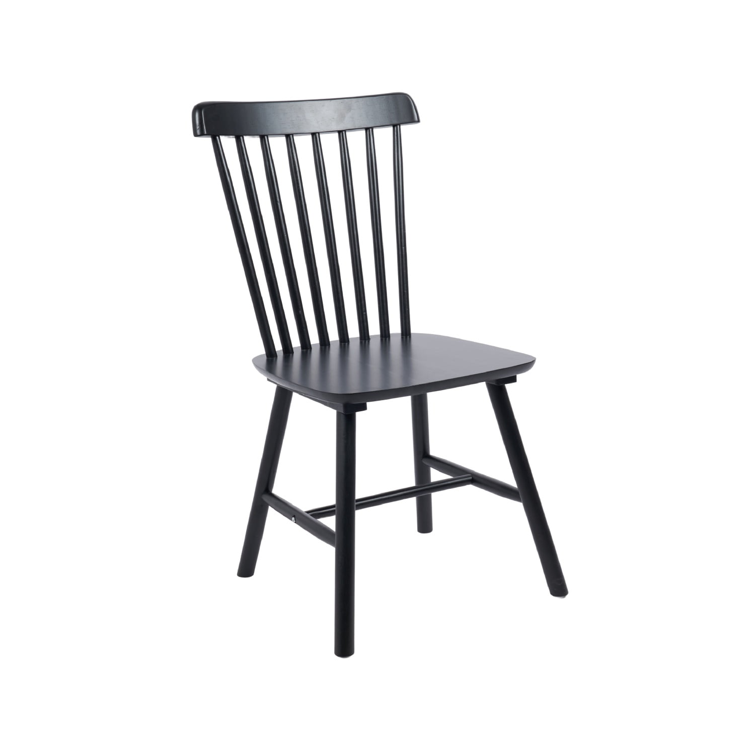 Habita2 Chile - Silla Windsor Madera Maciza De Alta Calidad Estructura Fuerte Barnizado Semi Matte - Negro