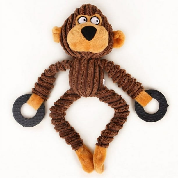 Cute Pet Chew Toy For Dog, Resistant Monkey Shaped Plush Dog Chew Toy, Interactive Dog Squeaky Toys
