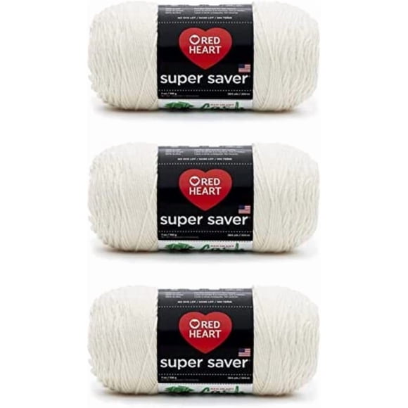 Yarn Red Heart Super Saver Aran, paquete de 3 unidades, 198 g, acrílico