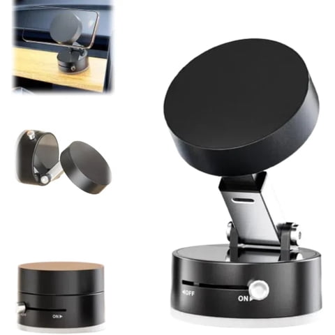 Genérico - Soporte Magnético De Ventosa Para Teléfono 2025 - Plegable, Retráctil, De Doble Cara Para Todos Los Teléfonos, Agarre Al Vacío-Negro