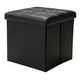 thumbnail image 1 of Puff Silla Baul Ecocuero Organizador Plegable 38x38cm Negro, 1 of 3