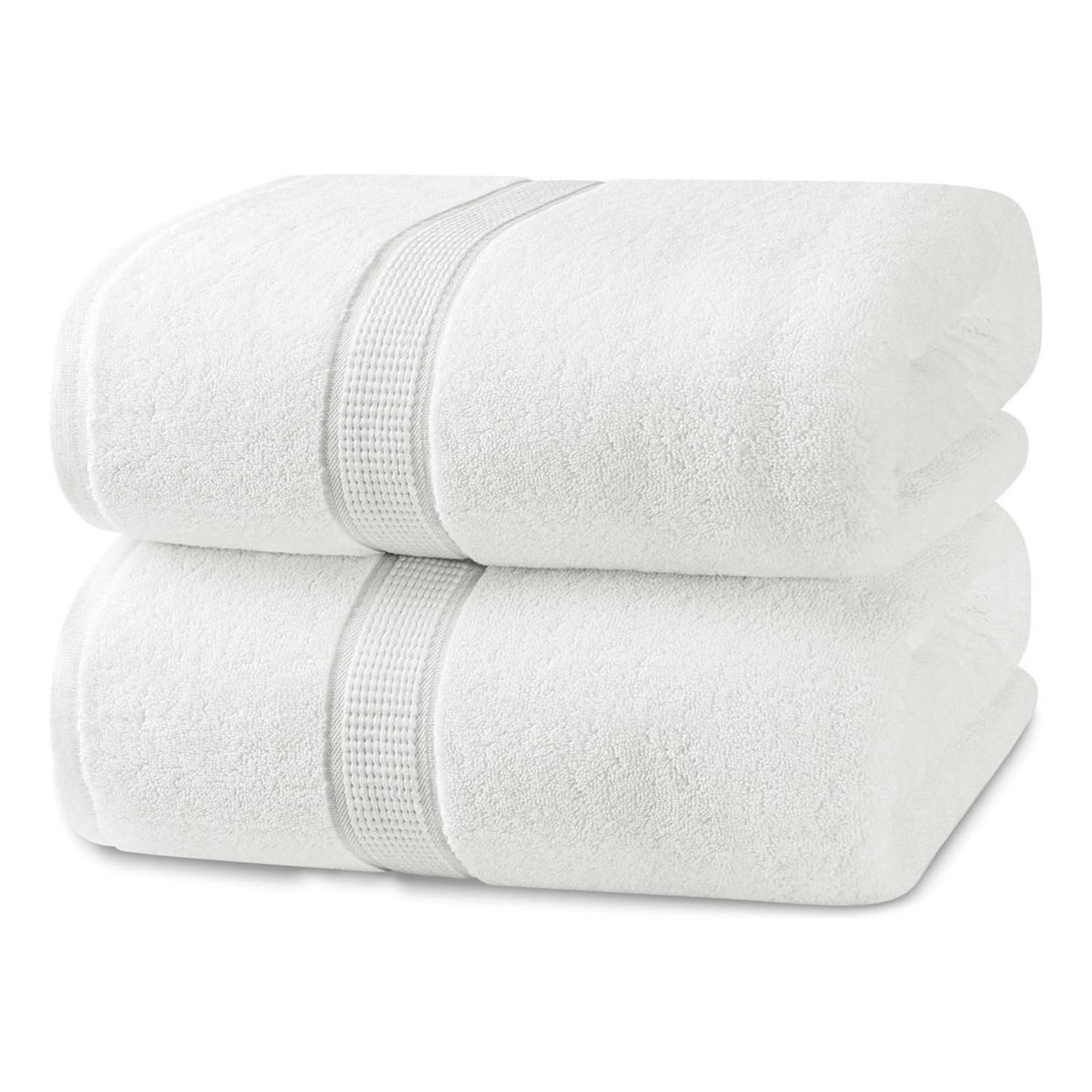 Aura Zeus - Set De 2 Toallas De Baño 140x70 Cm Algodon 500gr Grandes Az Blanco Blanco