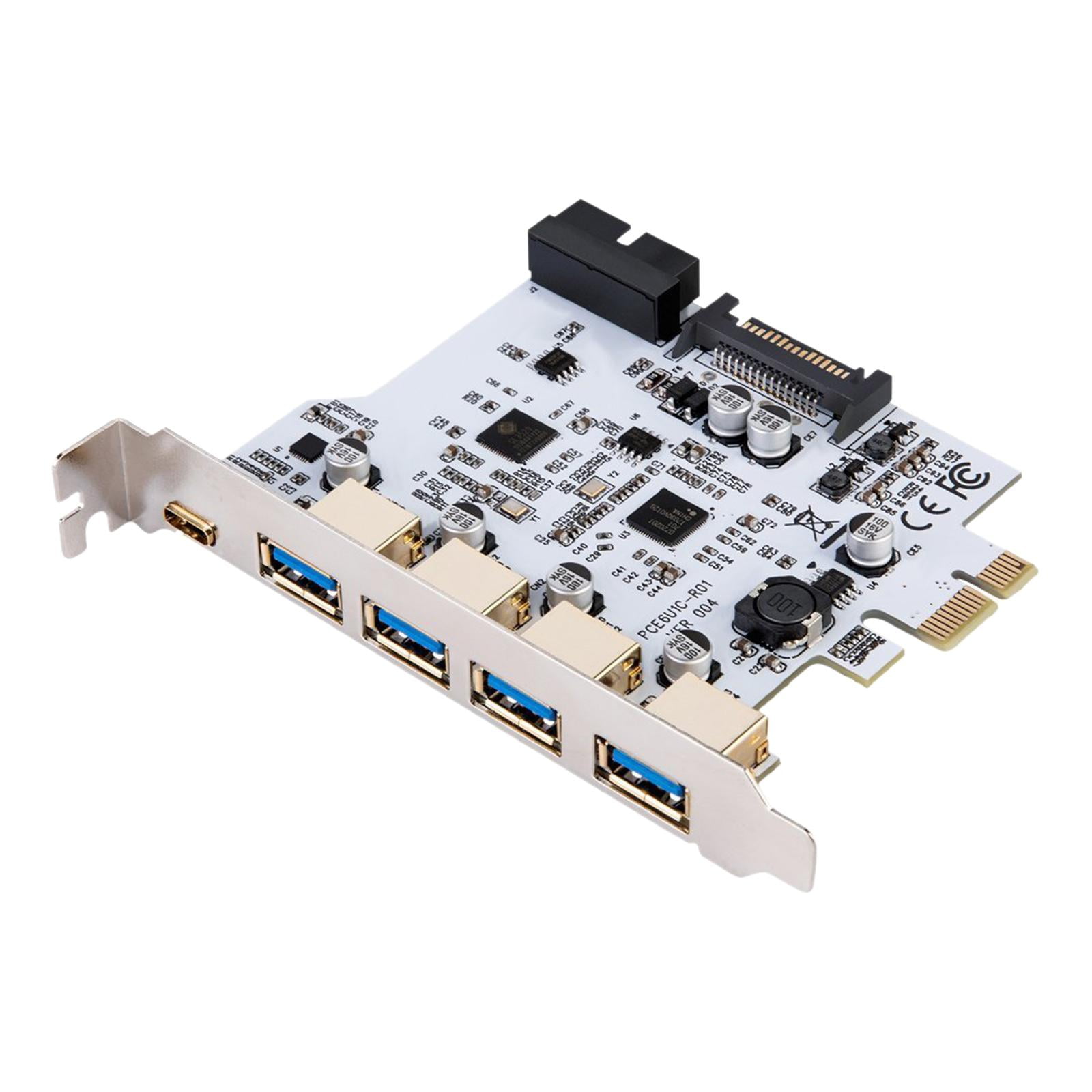 Magideal - Tarjeta Pcie A Usb 3. 1 2, Puertos Usb 3.0 Tipo A, Tipo C, Tarjeta Tipo A, Adaptador De Escritorio Pci-e Tipo C, Conector De Expansión
