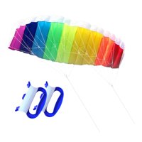 Magideal - Cometa Acrobática De Parafoil De Doble Línea, 140 Cm, Arcoíris, Suave, Fácil De Volar, Cometa Eléctrica Con Juego De Carrete De Cometa Para Exteriores