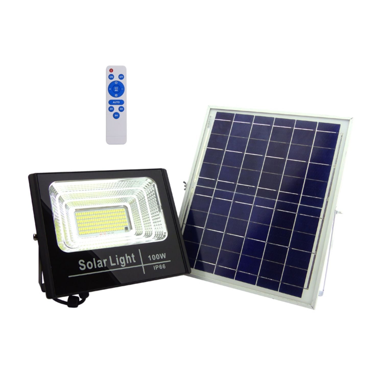 Importclick - Foco Solar 154 Led 100 Watts Panel Solar Control Remoto
