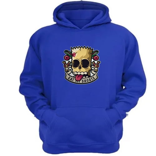 Polerón Canguro Eat My Shorts Azul Talla M Unisex